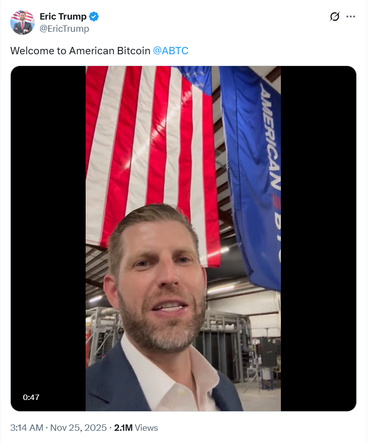Eric Trump Shares On X