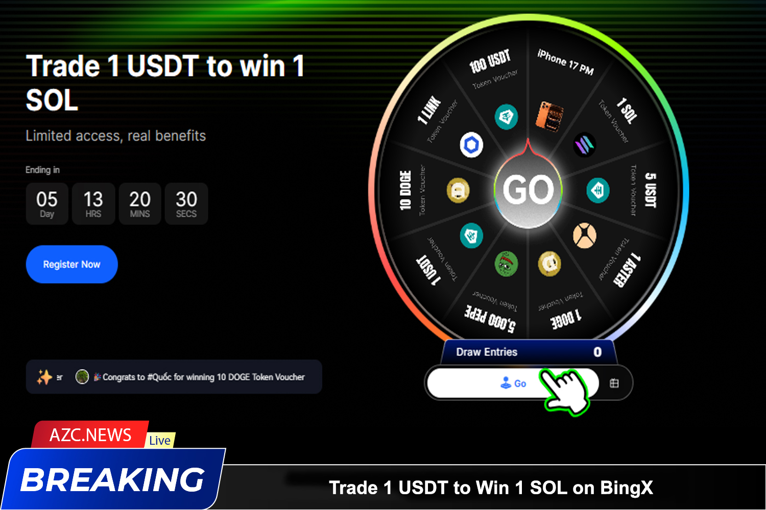 Trade 1 Usdt To Win 1 Sol On Bingx