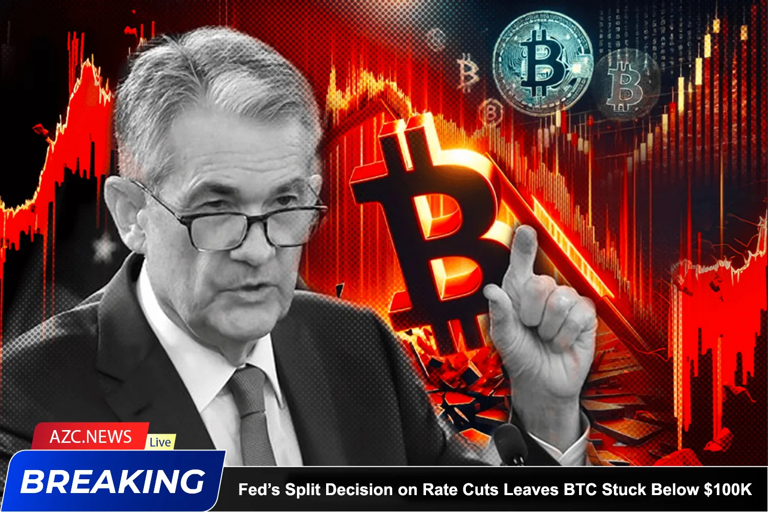 Fed’s Split Decision On Rate Cuts Leaves Bitcoin Stuck Below $100k